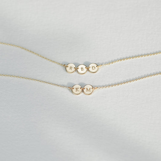 Initial Pendant Necklace — 14K Gold Plated, Personalised