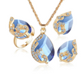 Rose Gold Bridal Jewellery Set — Wedding Necklace, Earrings & Hand Piece