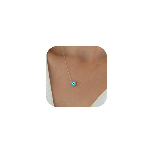 18K Gold Evil Eye Pendant Necklace — Protection & Luck