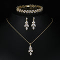 3-Piece CZ Bridal Jewellery Set — Korean Wedding Necklace, Earrings & Ring