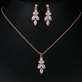 3-Piece CZ Bridal Jewellery Set — Korean Wedding Necklace, Earrings & Ring