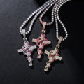 Snake Cross Pendant Necklace — Men's AAA Zircon Statement Piece