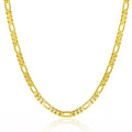 18K Gold Figaro Chain Necklace — 925 Silver Clasp, Men & Women