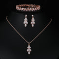 3-Piece CZ Bridal Jewellery Set — Korean Wedding Necklace, Earrings & Ring