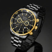 Black with gold needle