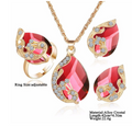 Rose Gold Bridal Jewellery Set — Wedding Necklace, Earrings & Hand Piece