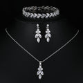 3-Piece CZ Bridal Jewellery Set — Korean Wedding Necklace, Earrings & Ring