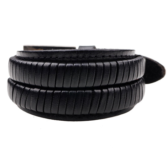 Multilayer Braided Leather Bracelet for Men — Black & Brown Wrist Wrap