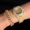 Men's Cuban Link Necklace & Bracelet Set — Matching Gold & Silver Hip-Hop