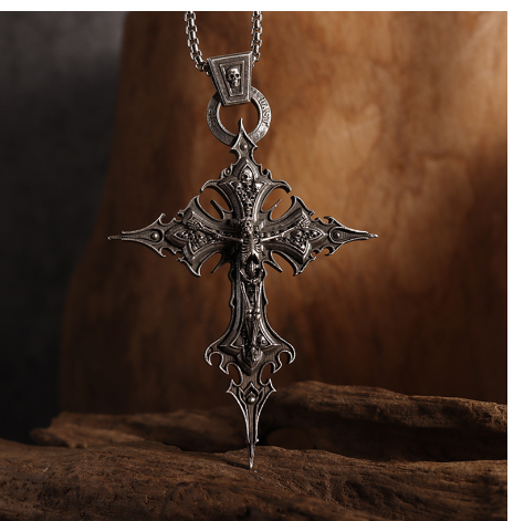 Gothic Skull Cross Pendant Necklace — Bold Unisex Statement Jewellery
