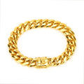 Gold & Silver Cuban Link Bracelet for Men — 18K Hip-Hop Titanium Steel