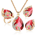 Rose Gold Bridal Jewellery Set — Wedding Necklace, Earrings & Hand Piece
