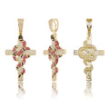 Snake Cross Pendant Necklace — Men's AAA Zircon Statement Piece