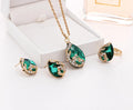Rose Gold Bridal Jewellery Set — Wedding Necklace, Earrings & Hand Piece