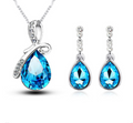 Luxe Blue Crystal Jewellery Set — Bracelet, Necklace & Earrings