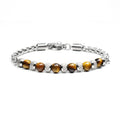 Tiger Eye Stone Bracelet for Men — Adjustable 6mm Natural Gemstone