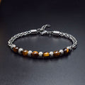 Tiger Eye Stone Bracelet for Men — Adjustable 6mm Natural Gemstone