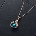 Blue & Green Teardrop Crystal Necklace & Earring Set — Ocean Statement Jewellery